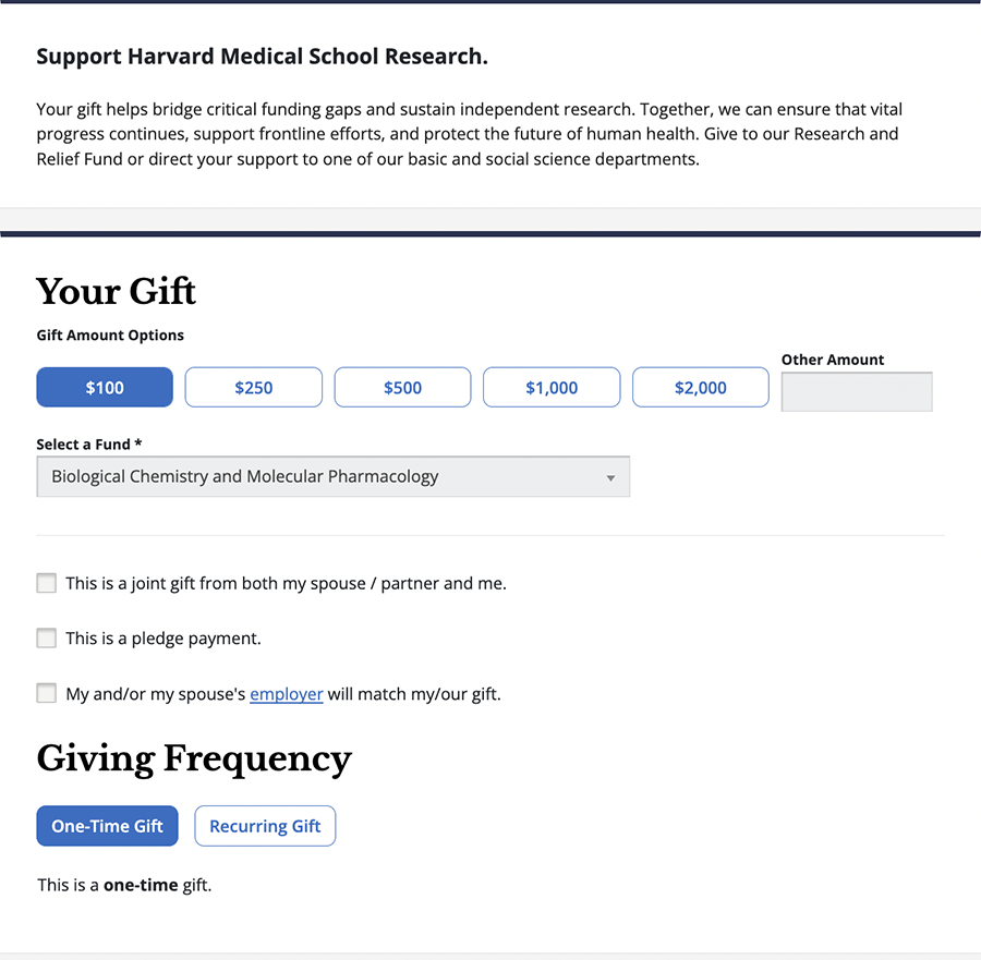 Donation page